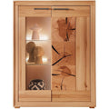 Vitrine mit Glastueren und sanft schliessenden Fronten