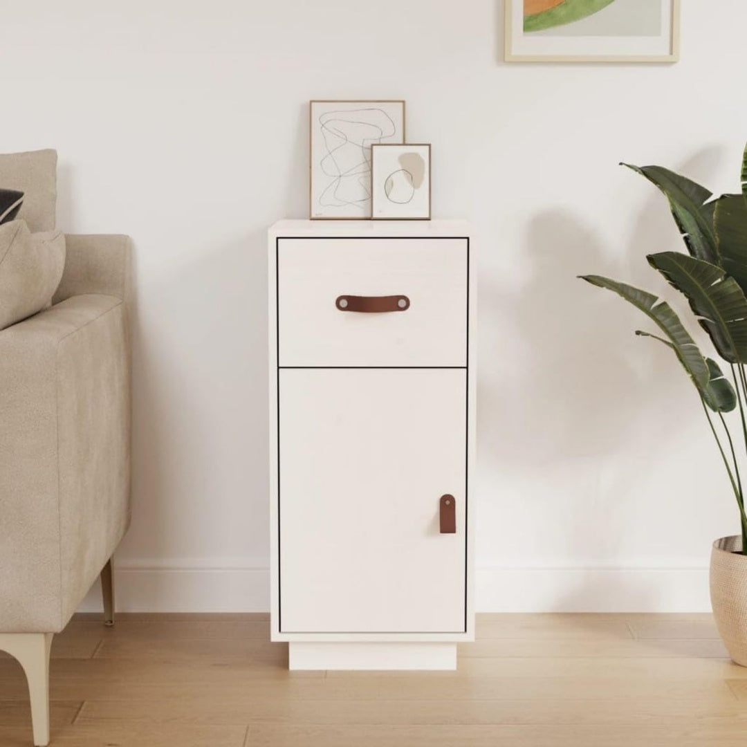 Sideboard mit den Massen 34 x 40 x 75 cm in Weiss und Naturbraun