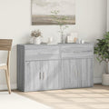 Sideboard mit den Massen 60 x 31 x 70 cm in Eichenbraun und Grau