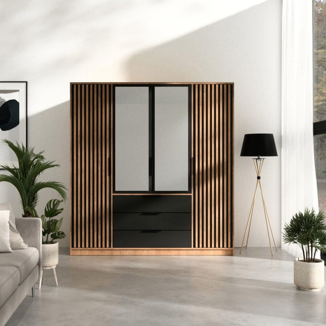 Kleiderschrank mit 3 Schubladen und Schubladen