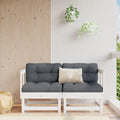 Sofa in Weiss und Naturbraun
