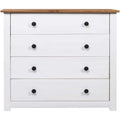 Sideboard mit den Massen 80 x 40 x 73 cm in Weiss und Naturbraun