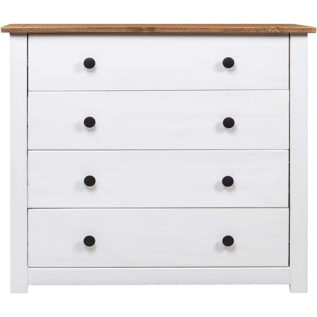 Sideboard mit den Massen 80 x 40 x 73 cm in Weiss und Naturbraun