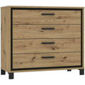 Schubladen praegen das Sideboard in Schwarz und Eichenbraun