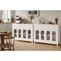 Hoehenverstellung und 2 Schubladen an dem Sideboard