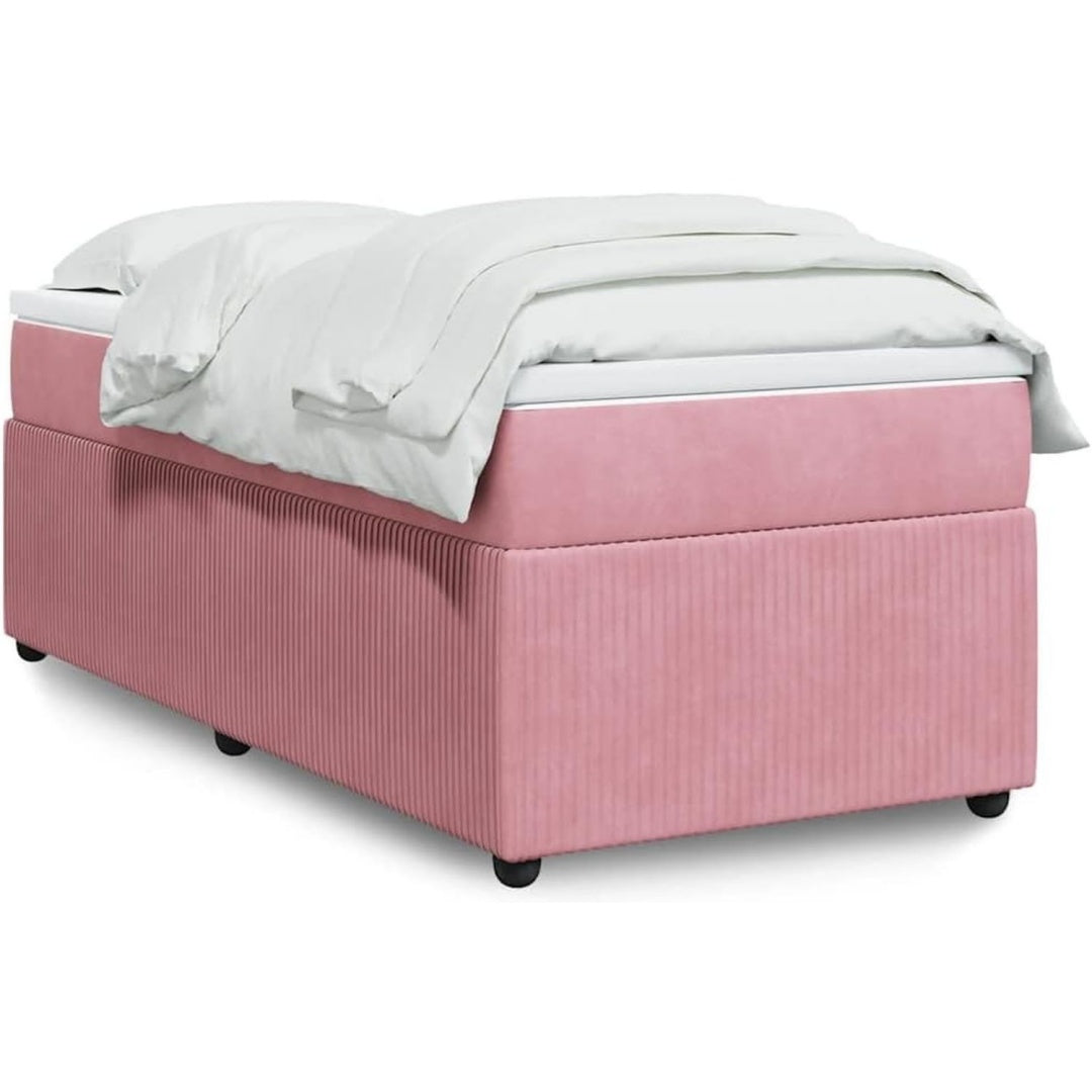 Boxspringbett aus Samt mit einem Taschenfederkern