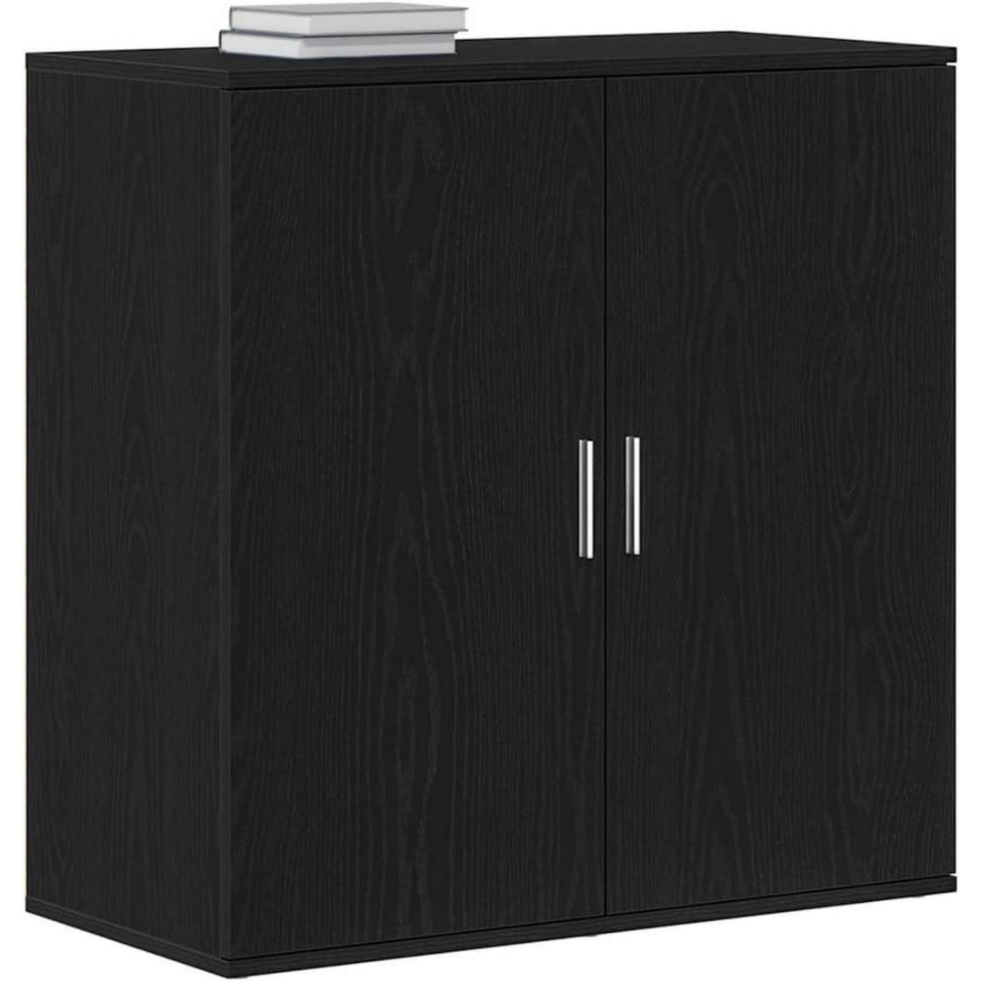 Sideboard mit den Massen 79 x 38 x 80 cm in Schwarz und Eichenbraun