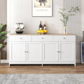 Sideboard in Weiss und Naturbraun mit Holzoptik