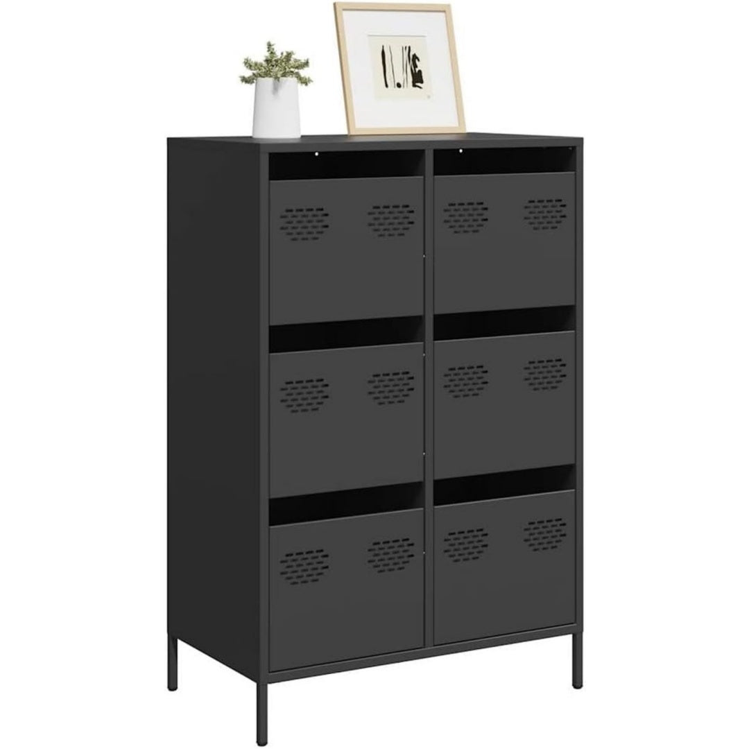 Hochschrank mit den Massen 68 x 39 x 101.5 cm in Schwarz